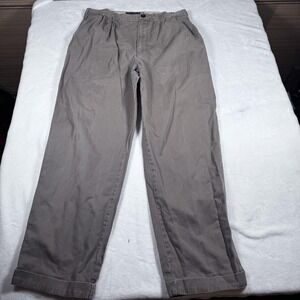Abercrombie & Fitch Pants Mens 36x34 Brown Pleated Chino Casual Cotton Straight